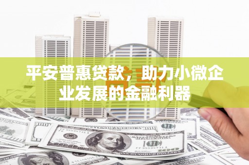 祁连平安普惠贷款，助力小微企业发展的金融利器