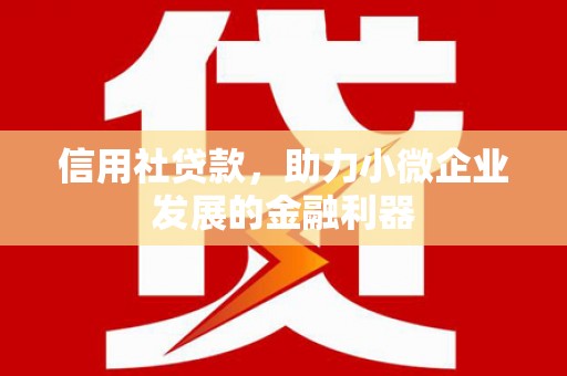 祁连信用社贷款，助力小微企业发展的金融利器